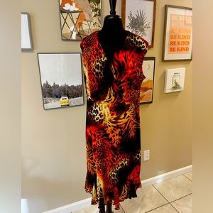 Fiery Animal Print Dress